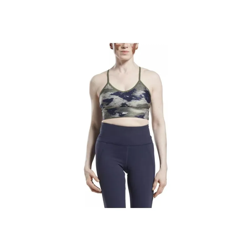 Reebok ID TRAIN CAMO BRA Sports Underwear Women's Gray Green-0