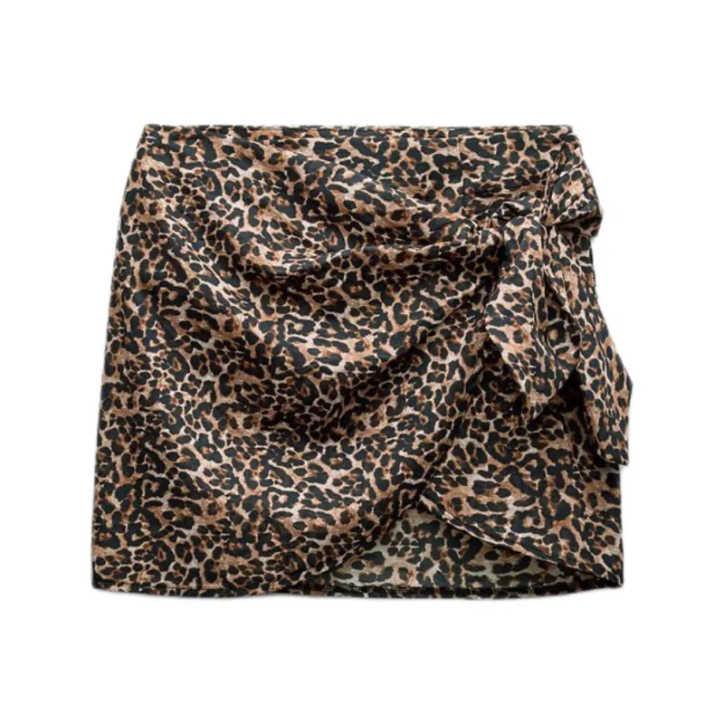ZARA Casual Short Skirts Women's Leopard Print-0