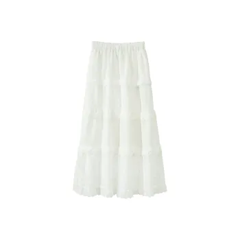 MRR&CO. Casual Long Skirt Women's White
