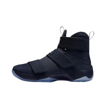 Nike Zoom Soldier 10 Anti Slip Wear Resistant High Top Basketball Shoes Men's Blue