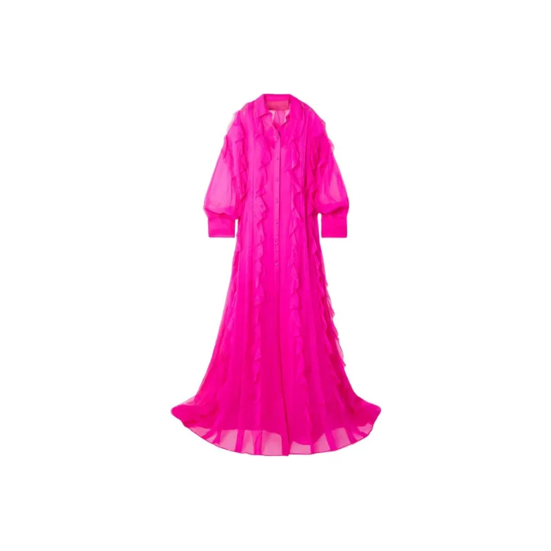 Valentino Long Sleeved Dress Women's Fuchsia-0