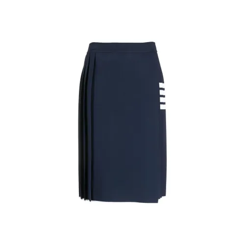 THOM BROWNE 4 Bar Pleated Midi Skirt