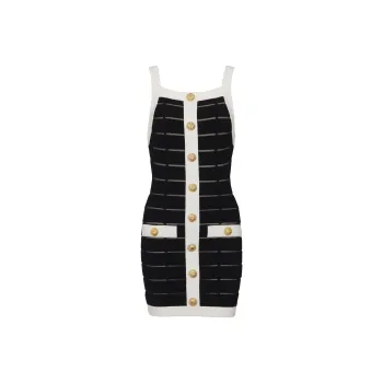 BALMAIN Mesh detailed Short Dress