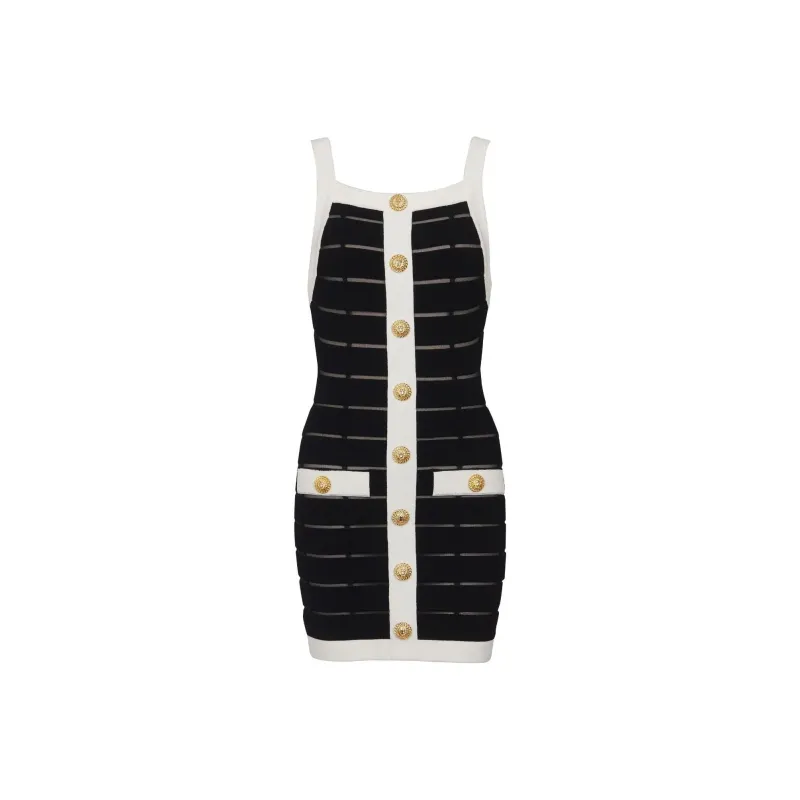 BALMAIN Mesh detailed Short Dress-0