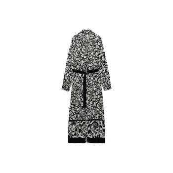 ZARA Long-Sleeved Dresses Women's Black/White