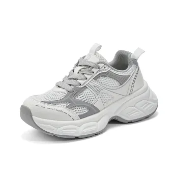 La Chapelle Cushioning, Wear Resistant Low Top Chunky Sneakers Women's White