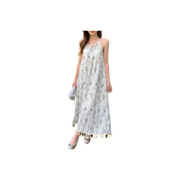 Mu Xiao Xin Sleeveless Dress Women's Blue