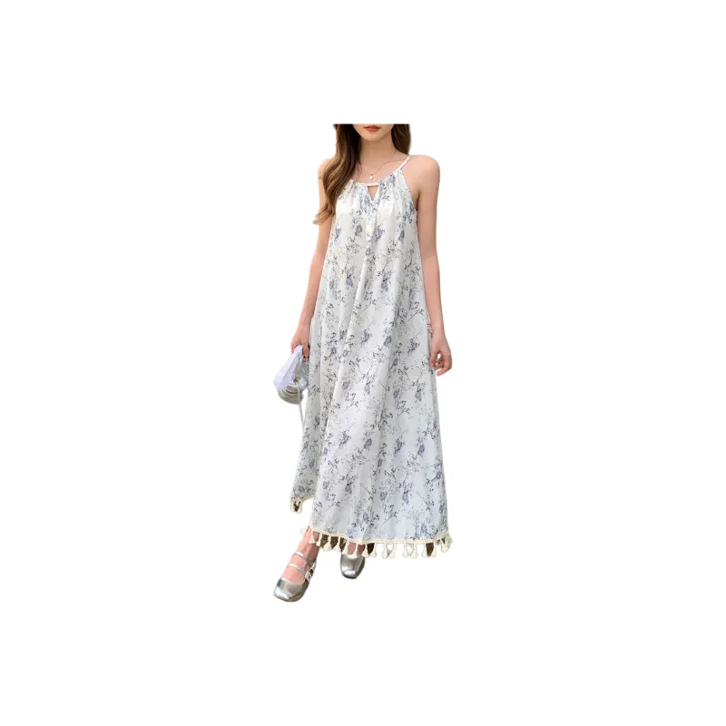 Mu Xiao Xin Sleeveless Dress Women's Blue-0