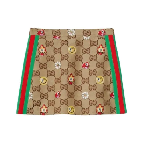 GUCCI Casual Short Skirts Women's Camel