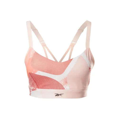 Reebok Sr Q2 Lux Strappy Bra Aop Sports Underwear Women's Pink