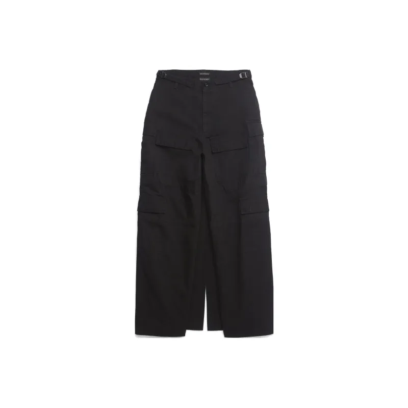 Balenciaga Women's Apron Cargo Pants Skirt Black-0