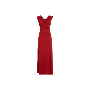 DVF Diane Von Furstenberg V Neck Sleeveless Maxi Dress