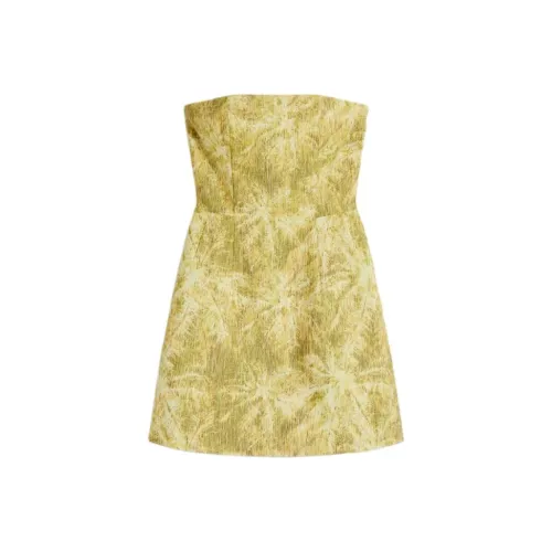 SCANLAN THEODORE Tinsel Linen Dress Sleeveless Dress Women's Lime/Lime Green
