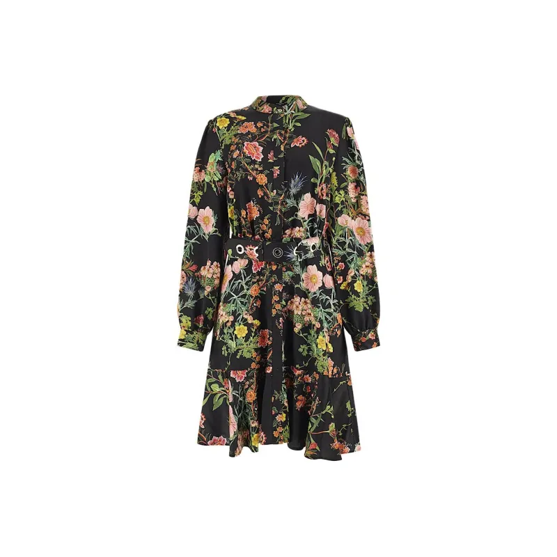 GUESS Long-Sleeved Dresses Women's Floral Black-0