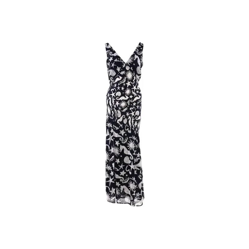 BESIONIA SS24 Sleeveless Dress Women's Black White-0