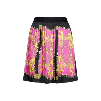 VERSACE JEANS COUTURE Barocco Print Pleated Mini Skirt