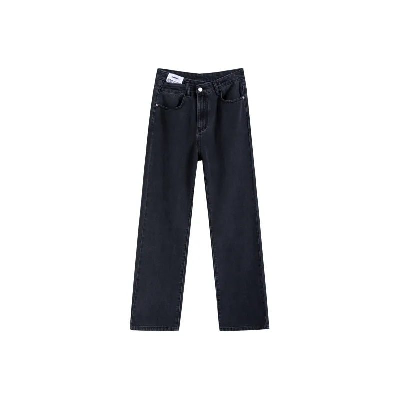 FAWENXIANGZI Jeans Women's Black Gray-76