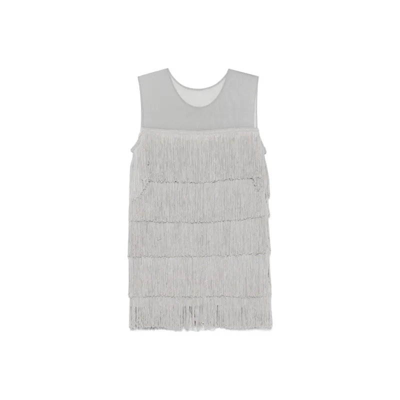NORMA KAMALI Fringe detail Sleeveless Dress-0