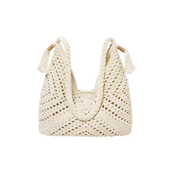 15 MINS Fabric Shoulder Bag Women's Ecru/Khaki