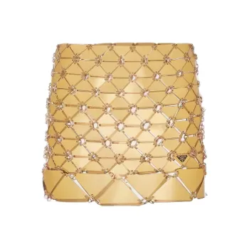 PRADA Casual Short Skirts Women's Gold
