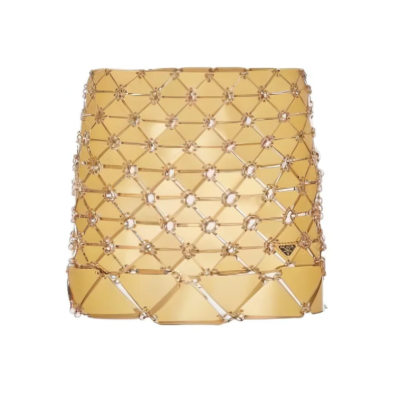 PRADA Casual Short Skirts Women's Gold-0