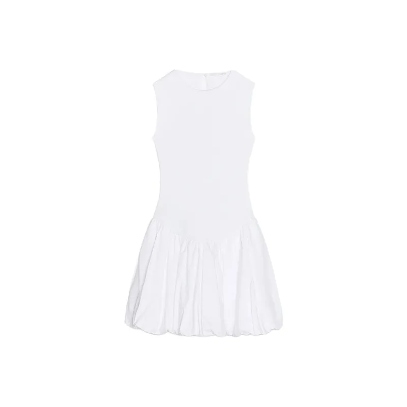 ZARA Sleeveless Dress Women's White-0