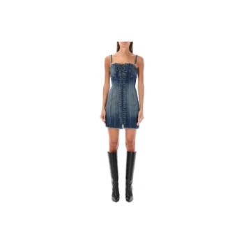 Misbhv Lare Laced Denim Corset Dress