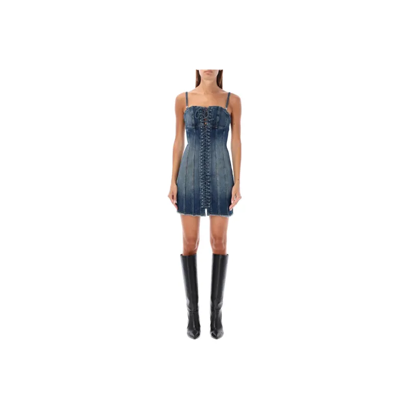 Misbhv Lare Laced Denim Corset Dress-0