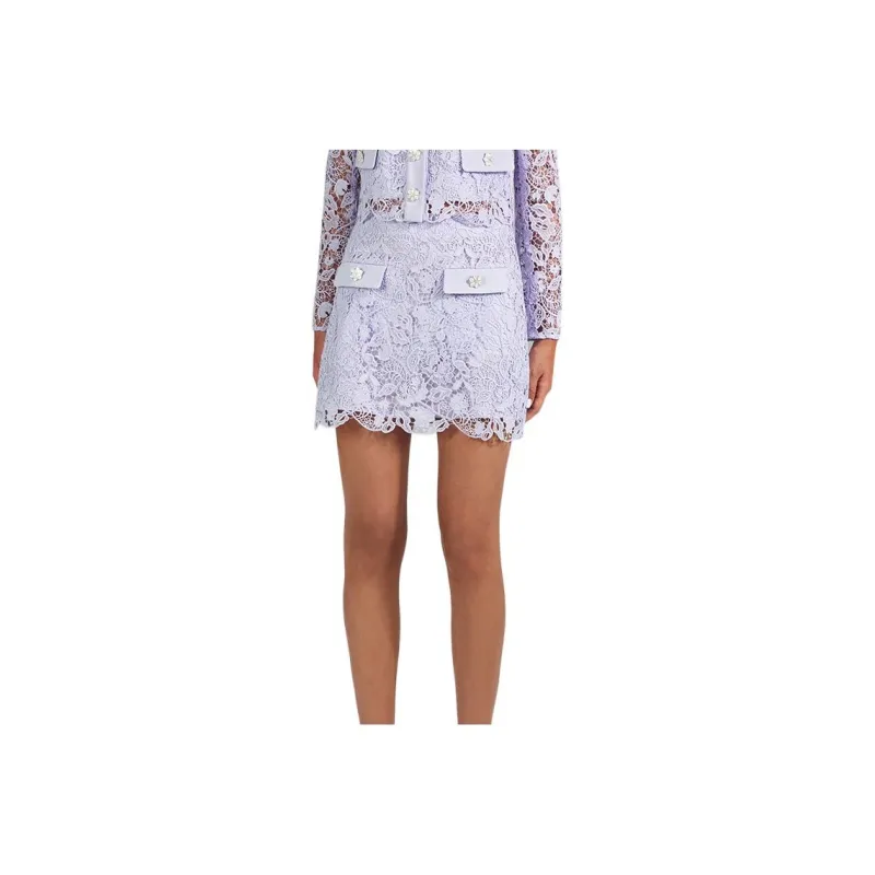Self portrait SS23 Casual Short Skirts Women's Purple-0