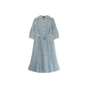LOUISY AO Long Sleeved Dresses Women's Light Blue