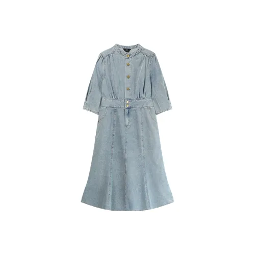 LOUISY AO Long Sleeved Dresses Women's Light Blue