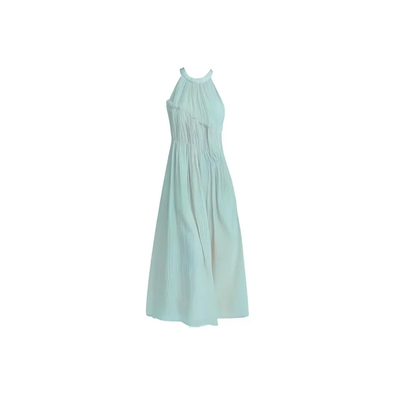 TASTILY Slip Dress Women's Blue Green-0