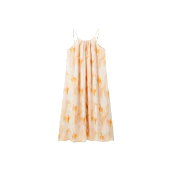 PEACEBIRD Long Sleeved Dress Women's Orange