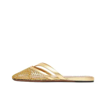 Alaia Closed Toe Slippers Women's Gold