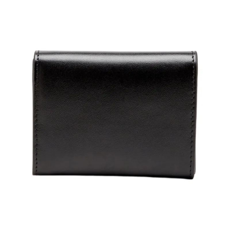 DIESEL Cow Leather Card Holder Trumpets Unisex Black-1