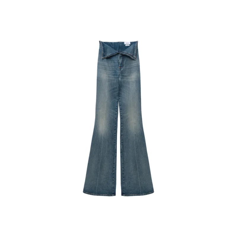 Alexander McQueen Fold Over Waist Jeans-0