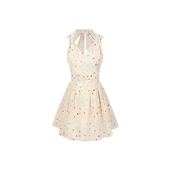 DOSOHEB Slip Dress Women's Rainbow Sugar Bean Polka Dot Dress