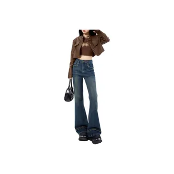 YINLEI Jeans Women's Vintage Blue