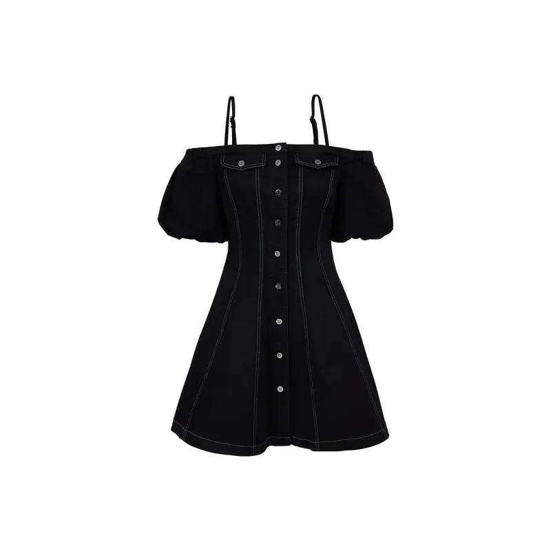 ONLY Slip Dresses Women's J19 Black Denim-0