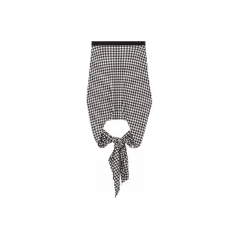 Burberry Check Asymmetric Skirt 'Black Ip Pattern'