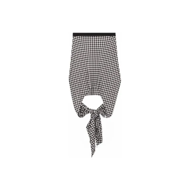 Burberry Check Asymmetric Skirt 'Black Ip Pattern'-0