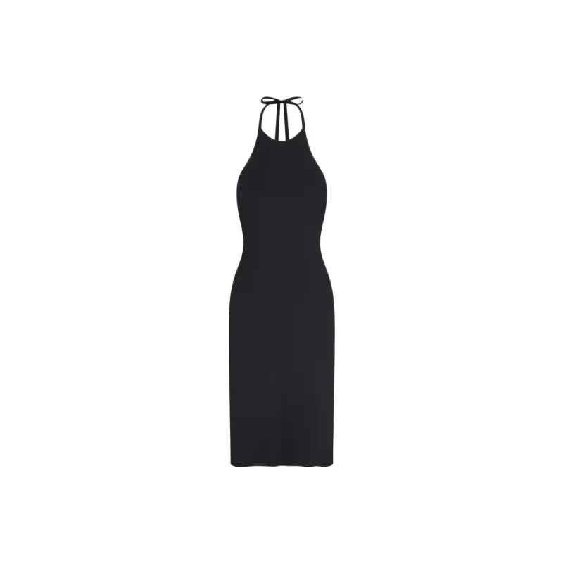 Khy SS24 DROP 009 Smooth Stretch Halter Tunic Slip Dresses Women's Black-0