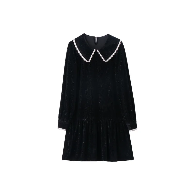 Fele.d Long Sleeved Dress Women's Black-0
