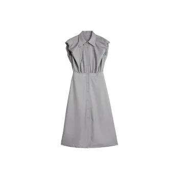 ELLE Sleeveless Dress Women's Medium Gray