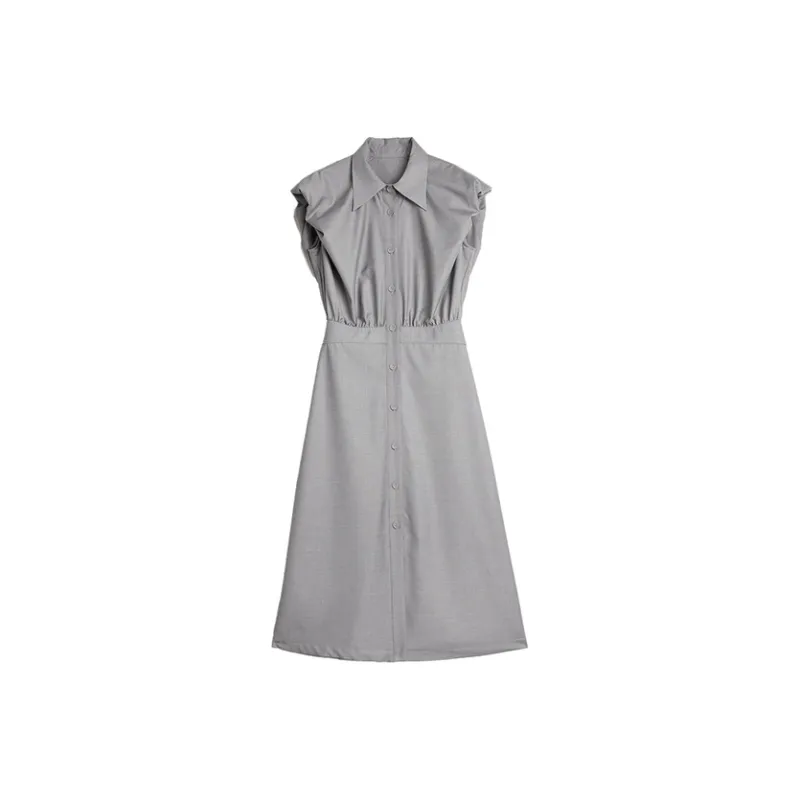 ELLE Sleeveless Dress Women's Medium Gray-0