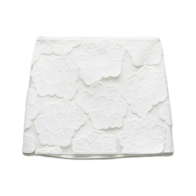 ZARA ZW Series Casual Short Skirts Women's White-0