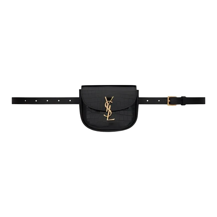 SAINT LAURENT Cow Leather Fanny Pack, Shoulder Bag Women's Black-0