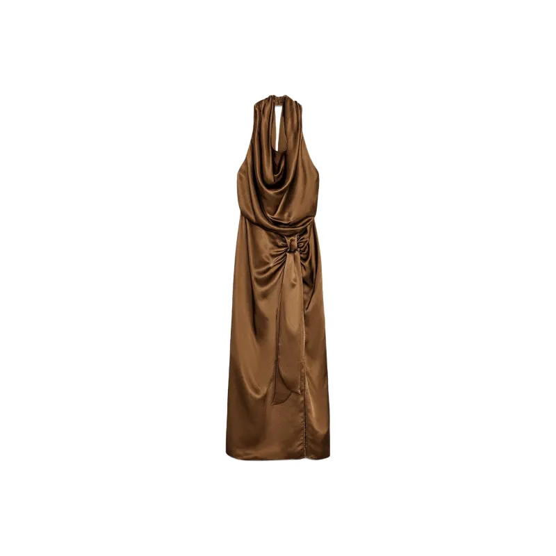 ZARA Slip Dresses Women's Brown-0