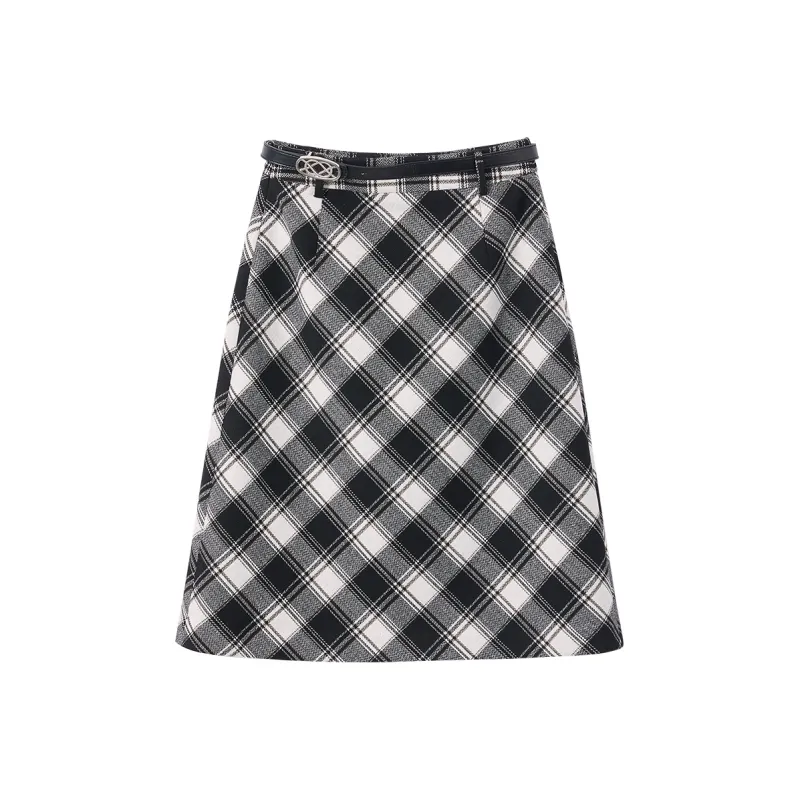 XIANGYING Casual Long Skirts Women's Black-0
