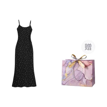 ONNFB Slip Dress Women's Black Gift Box Set